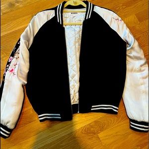 BB Dakota bomber jacket with floral embroidery size s GUC